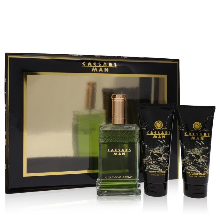 Caesars by Caesars Gift Set -- 4 oz Cologne Spray + 3.3 oz Shower Gel + 3.3 oz After Shave Balm For Men