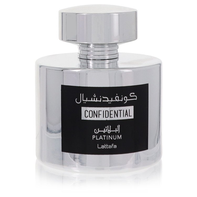 Lattafa Confidential Platinum by Lattafa Eau De Parfum Spray (Unisex Unboxed) 3.4 oz For Men
