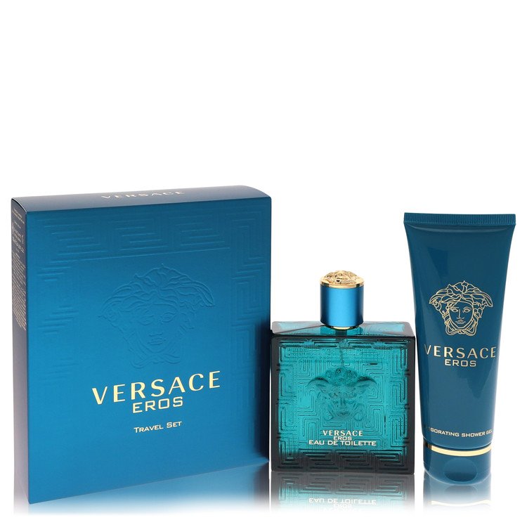 Versace Eros by Versace Gift Set -- 3.4 oz Eau De Toilette Spray + 3.4 oz Shower Gel For Men