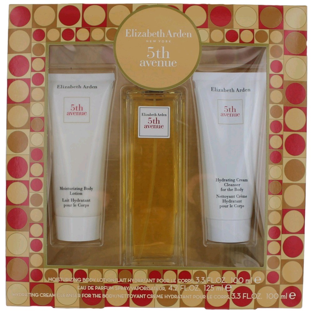 5th Avenue by Elizabeth Arden 3 Piece Gift Set for Women with Cleanser