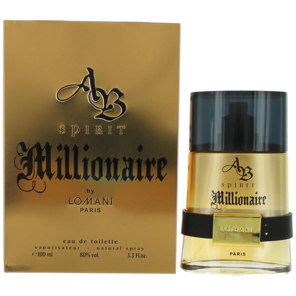 AB Spirit Millionaire by Lomani 3.3 oz Eau De Toilette Spray for Men