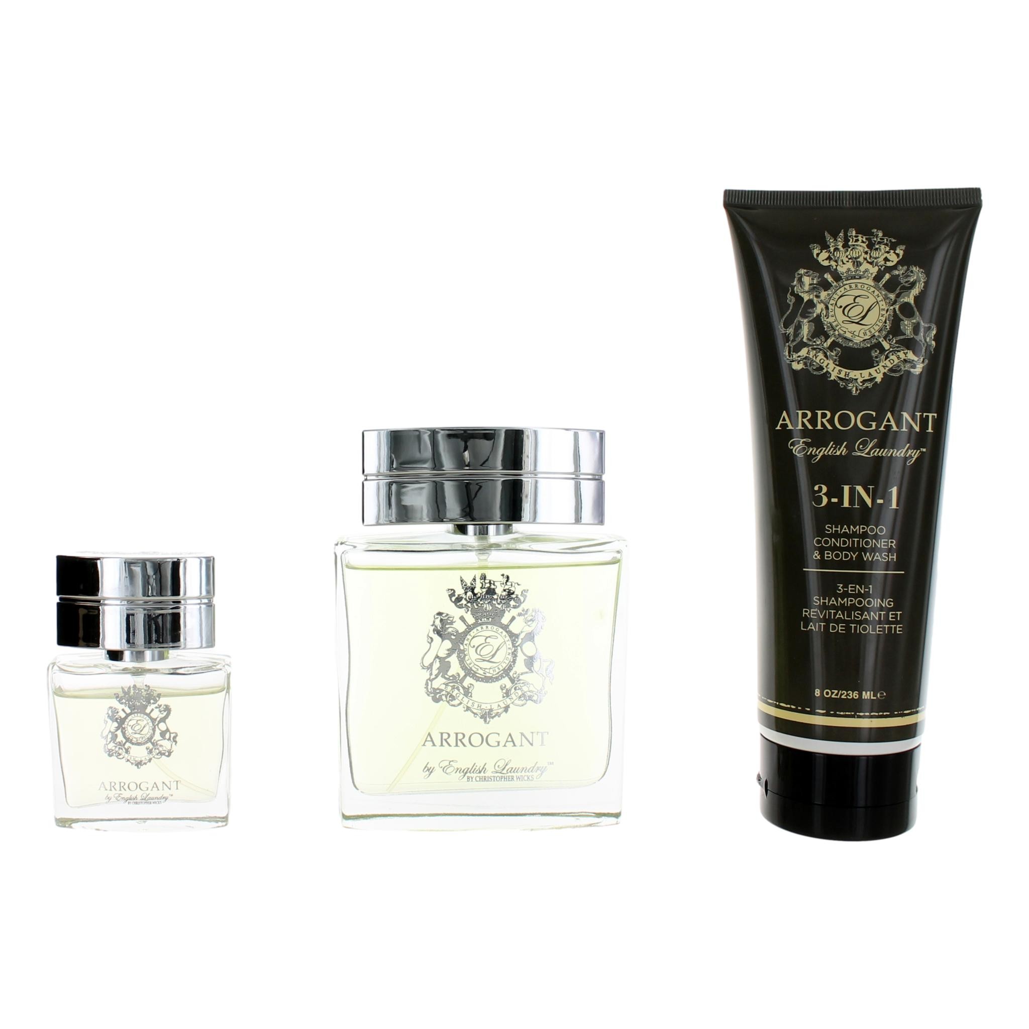 Arrogant by English Laundry 3 Piece Gift Set for Men with 3.4 oz.