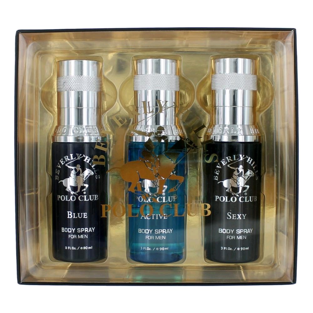 BHPC Body Spray Collection by Beverly Hills Polo Club 3 Piece Set for Men (Sexy