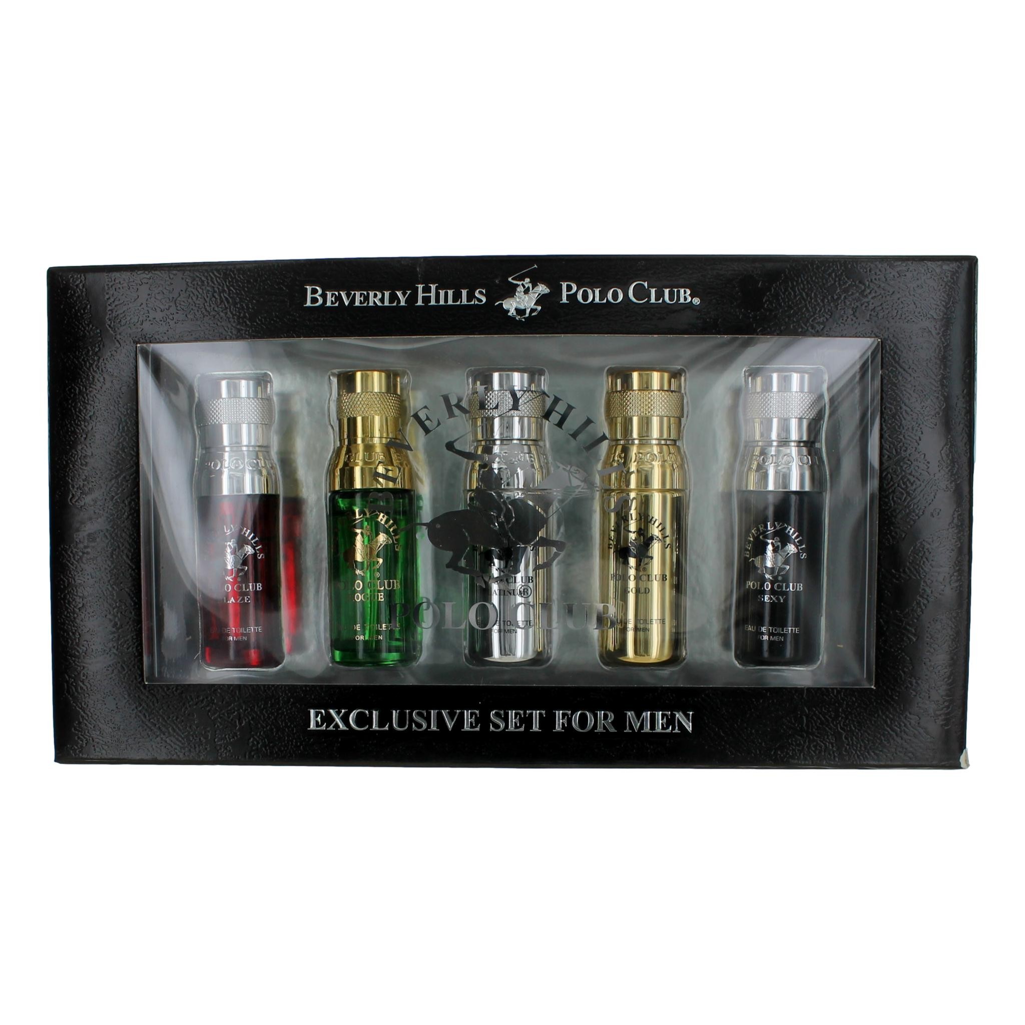 BHPC Exclusive Set by Beverly Hills Polo Club 5 Piece Variety Set Men (with Gold Bottle)