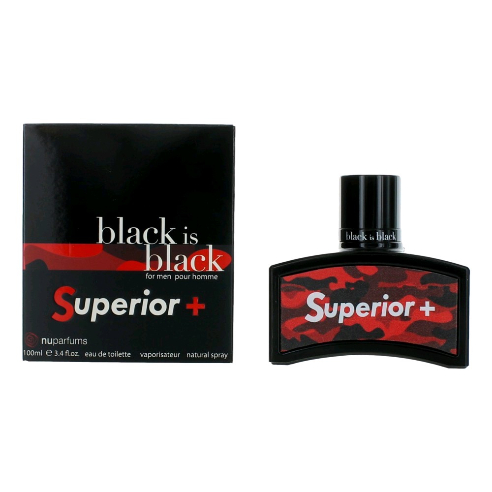 Black is Black Superior by Nu Parfumes 3.4 oz Eau de Toilette Spray for Men