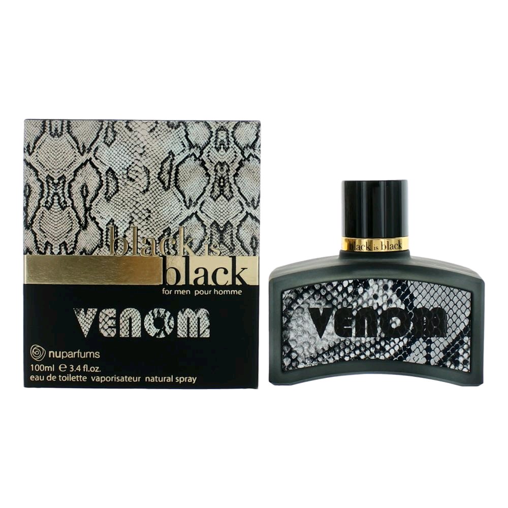 Black is Black Venom by NuParfums 3.4 oz Eau De Toilette Spray for Men