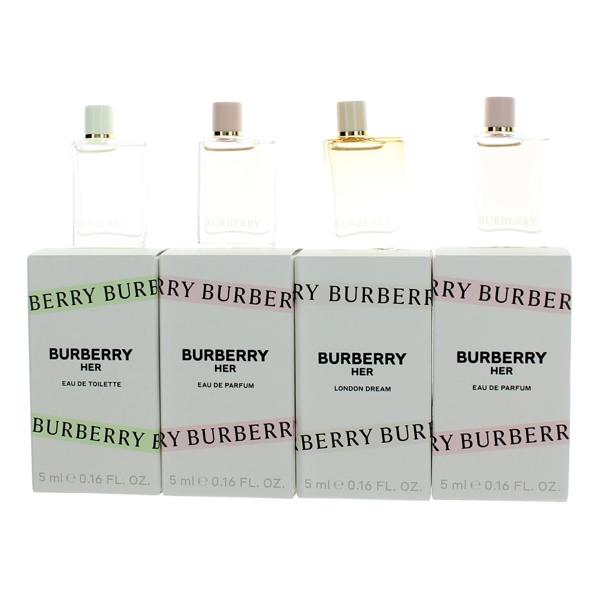 Burberry Her by Burberry 4 Piece Variety Gift Set for Women