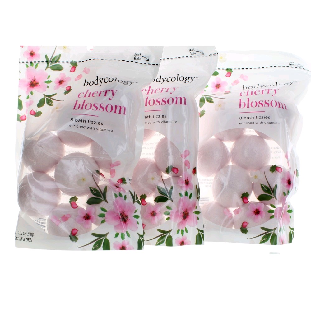 Cherry Blossom by Bodycology 3 Pack of 8 Bath Fizzies Each Total of 24