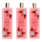 Coconut Hibiscus by Bodycology 3 Pack 16 oz 2 in 1 Body Wash & Bubble Bath for Women