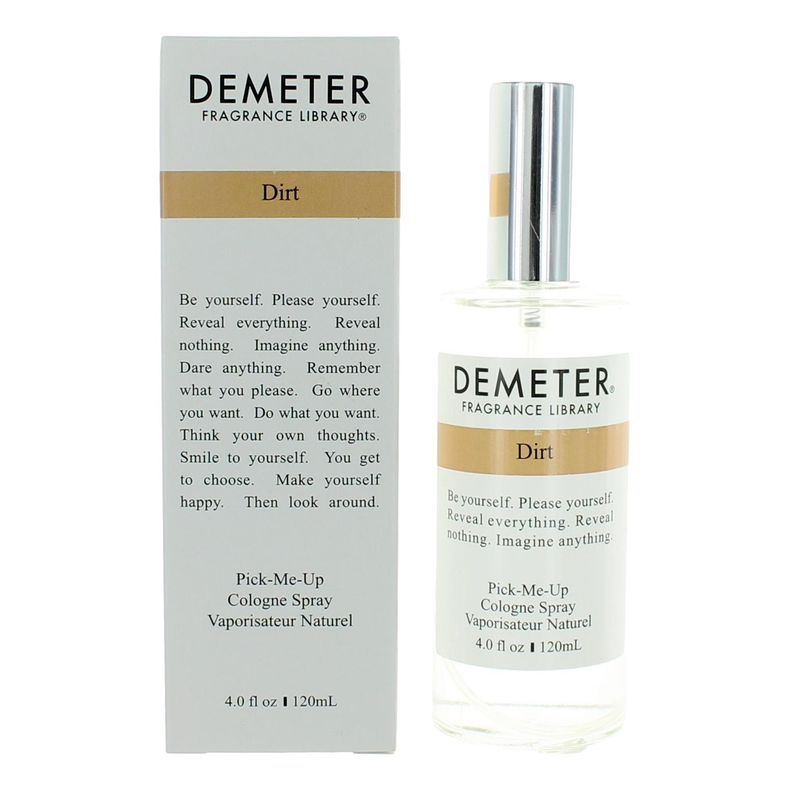 Dirt by Demeter 4 oz Pick-Me-Up Cologne Spray for Unisex