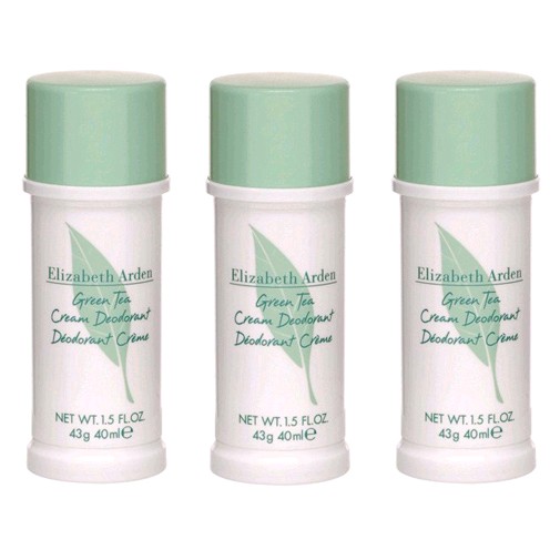 Green Tea by Elizabeth Arden 3x1.5 oz (4.5 oz total) Cream Deodorant for Women