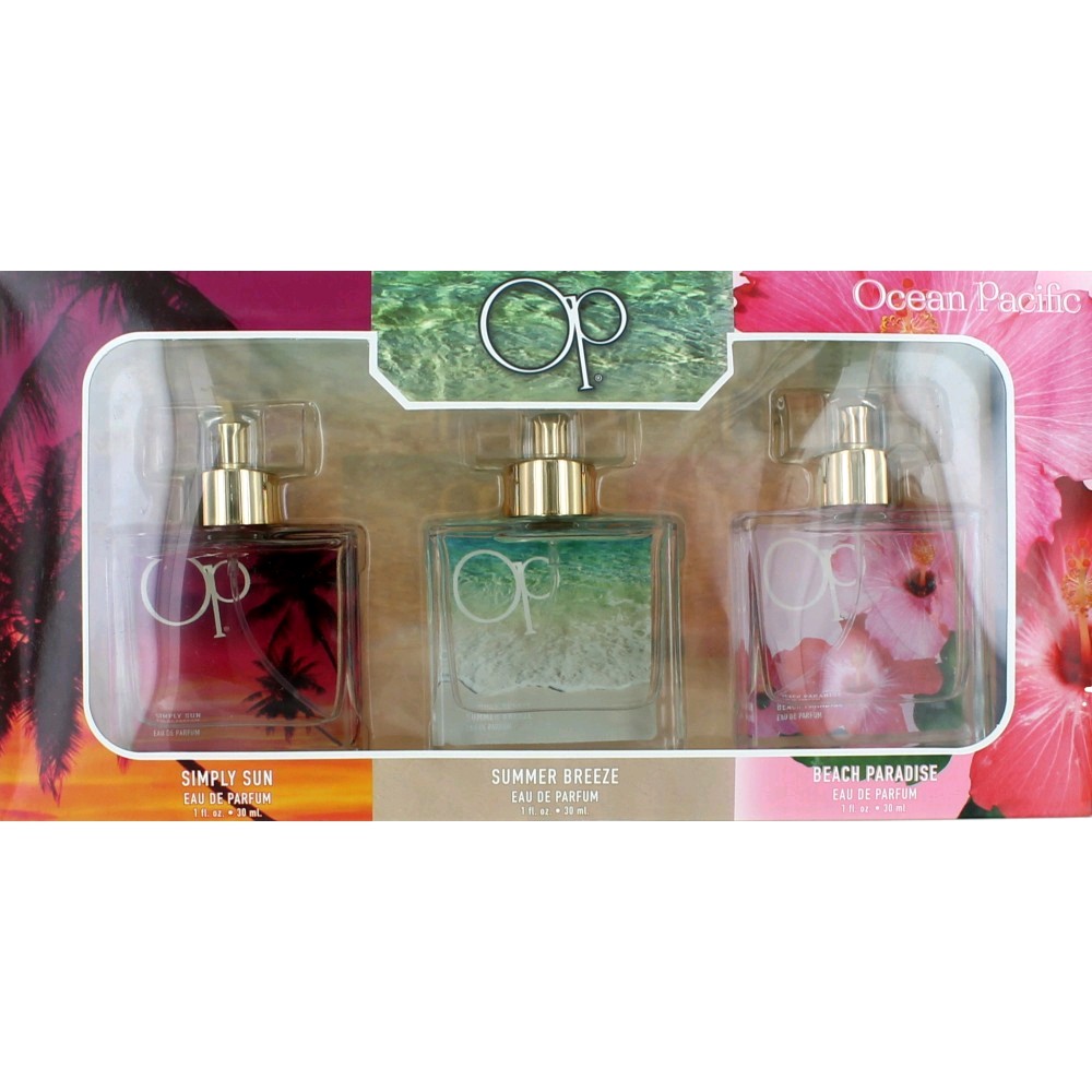 OP by Ocean Pacific 3 Piece Fragrance Gift Collection for Women