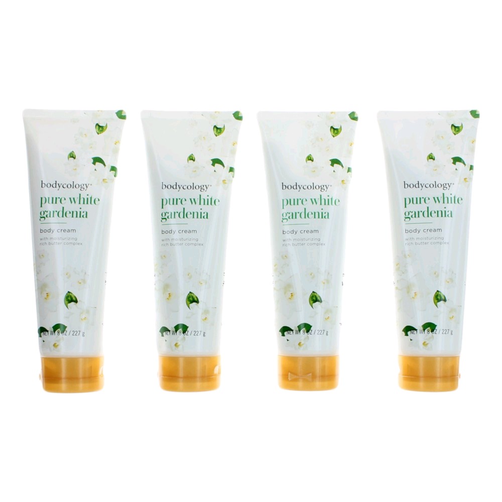 Pure White Gardenia by Bodycology 4 Pack 8 oz Moisturizing Body Cream for Women