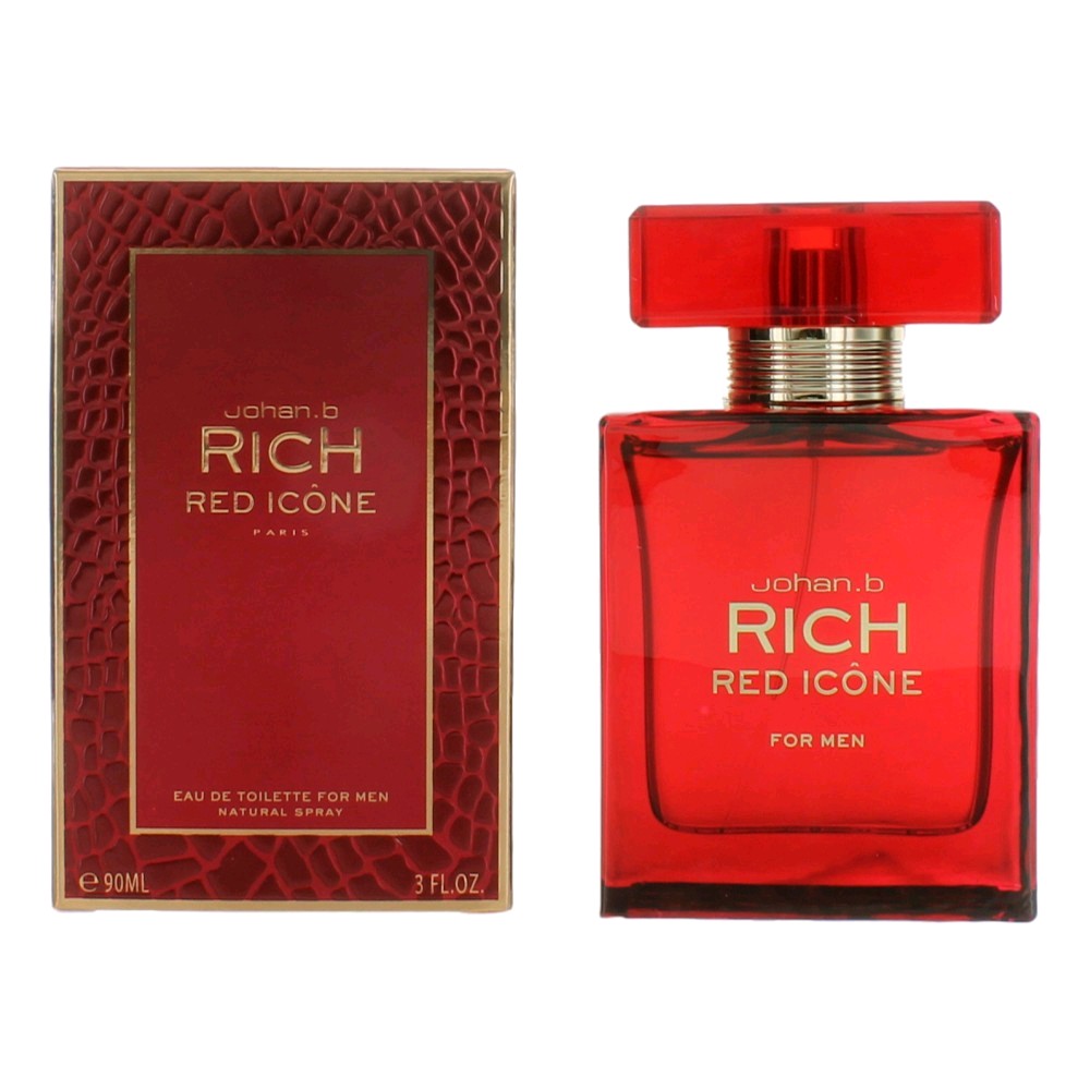 Rich Red Icone by Johan.b 3 oz Eau De Toilette Spray for Men