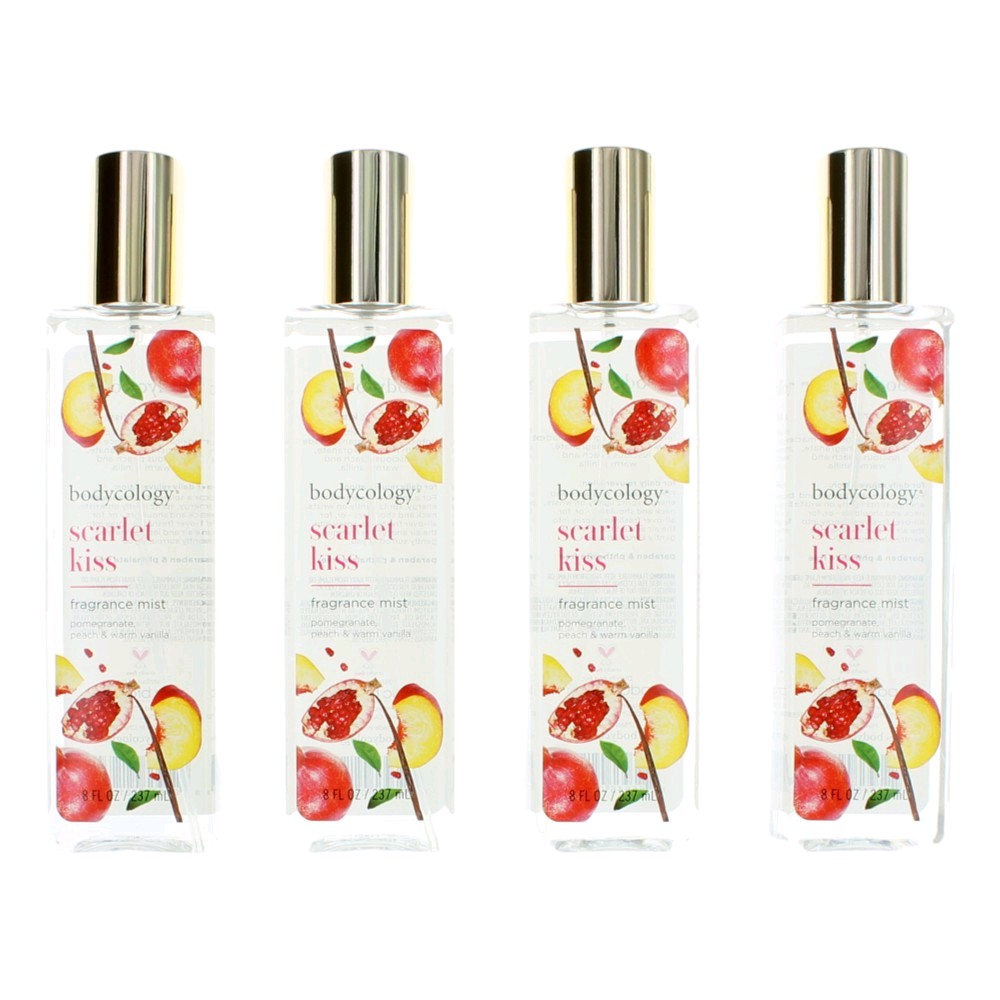 Scarlet Kiss by Bodycology 4 Pack 8 oz Fragrance Mist for Women