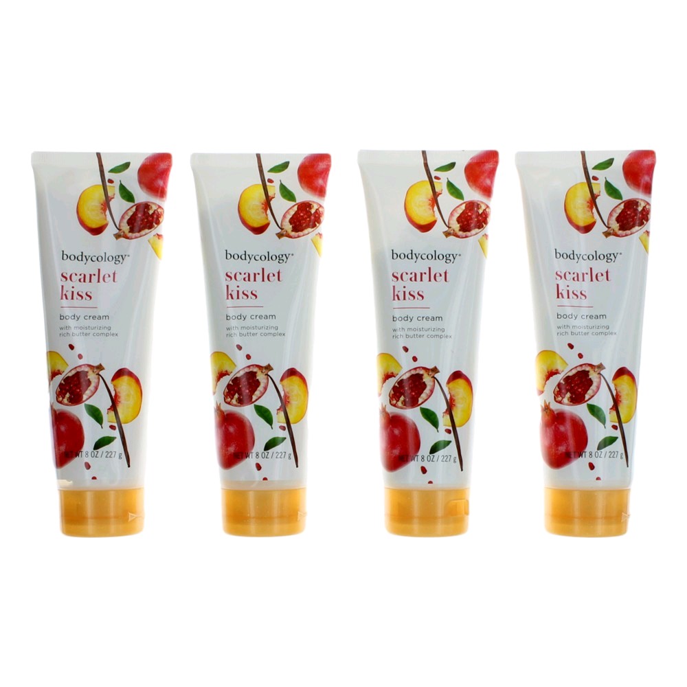 Scarlet Kiss by Bodycology 4 Pack 8 oz Moisturizing Body Cream for Women