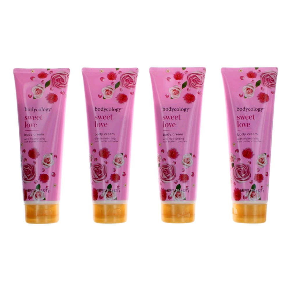 Sweet Love by Bodycology 4 Pack 8 oz Moisturizing Body Cream for Women