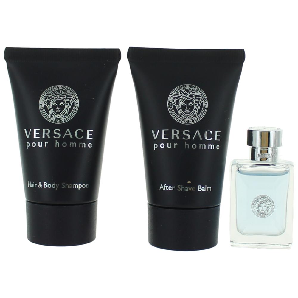Versace Pour Homme by Versace 3 Piece Mini Gift Set for Men
