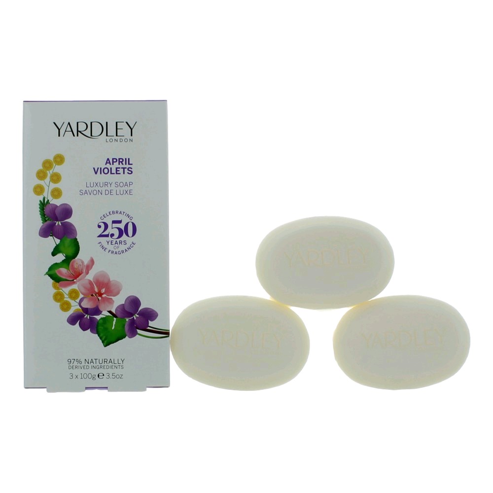Yardley April Violets by Yardley of London 3 x 3.5 oz Luxury Soap for Women