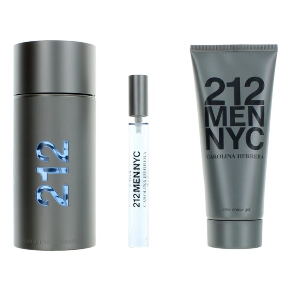 212 By Carolina Herrera 3 Piece Gift Set for Men