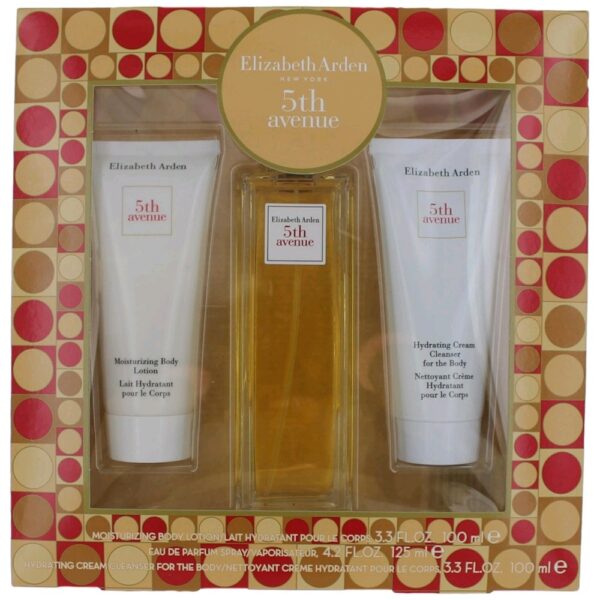 5th Avenue By Elizabeth Arden 3 Piece Gift Set women with Cleanser