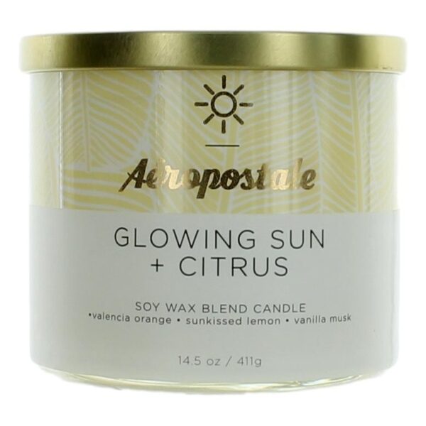 Aeropostale 14.5 oz Soy Wax Blend 3 Wick Candle- Glowing Sun & Citrus By Aeropostale