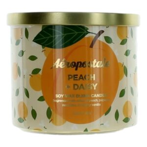 Aeropostale 14.5 oz Soy Wax Blend 3 Wick Candle- Peach & Daisy By Aeropostale