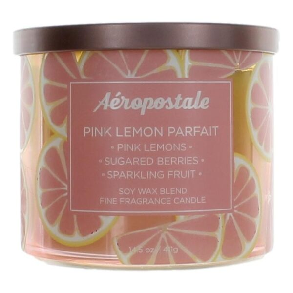 Aeropostale 14.5 oz Soy Wax Blend 3 Wick Candle- Pink Lemon Parfait By Aeropostale