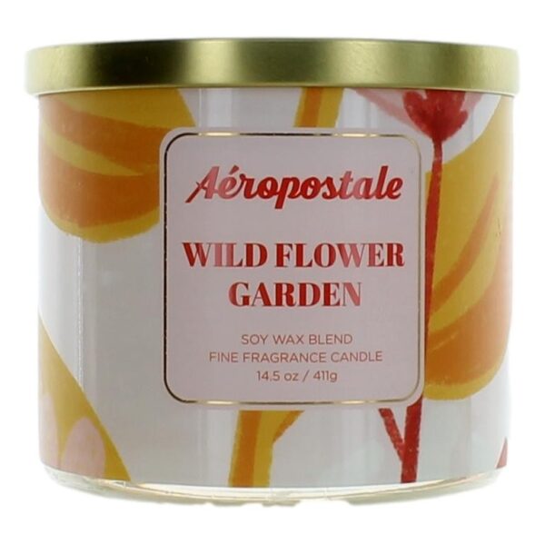 Aeropostale 14.5 oz Soy Wax Blend 3 Wick Candle- Wild Flower Garden By Aeropostale