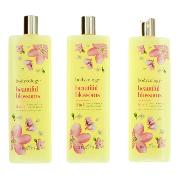 Beautiful Blossoms By Bodycology 3 Pack 16oz 2 in 1 Body Wash & Bubble Bath women