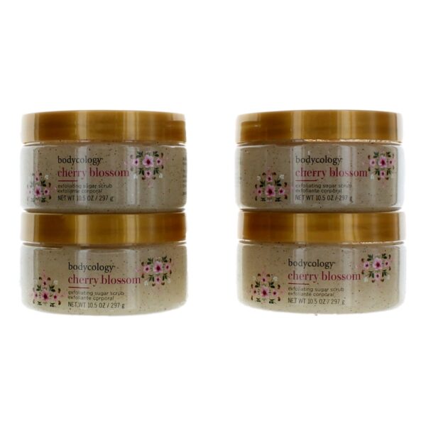 Cherry Blossom By Bodycology 4 Pack of 10.5oz Each Exfoliante Sugar Scrub in Women