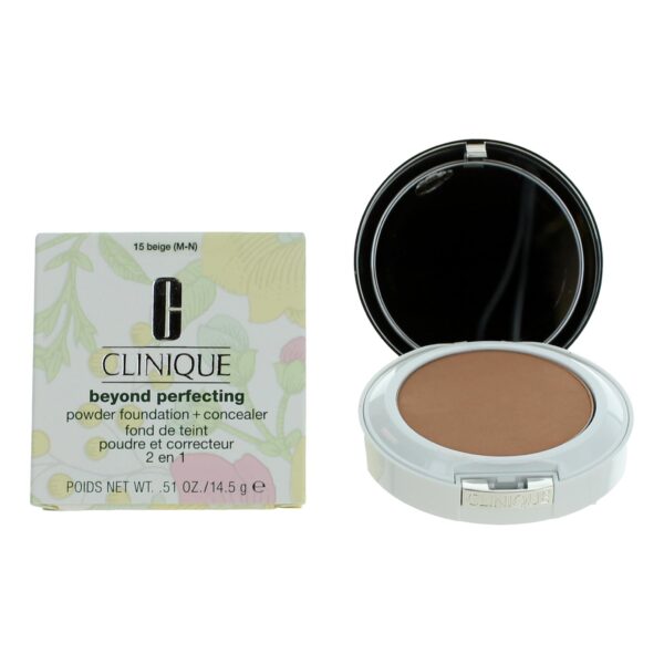 Clinique Beyond Perfecting By Clinique .51 oz Powder Foundation + Concealer- 15 Beige