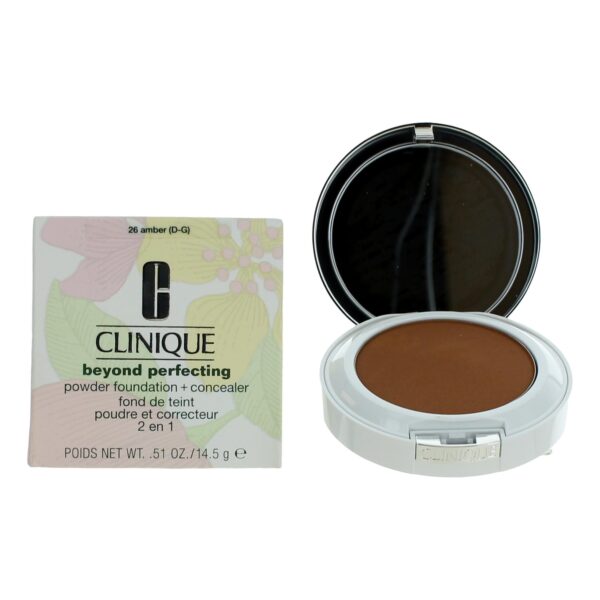 Clinique Beyond Perfecting By Clinique .51 oz Powder Foundation + Concealer- 26 Amber