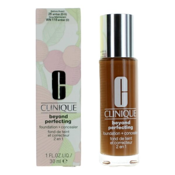 Clinique Beyond Perfecting By Clinique 1 oz Foundation + Concealer- WN 118 Amber