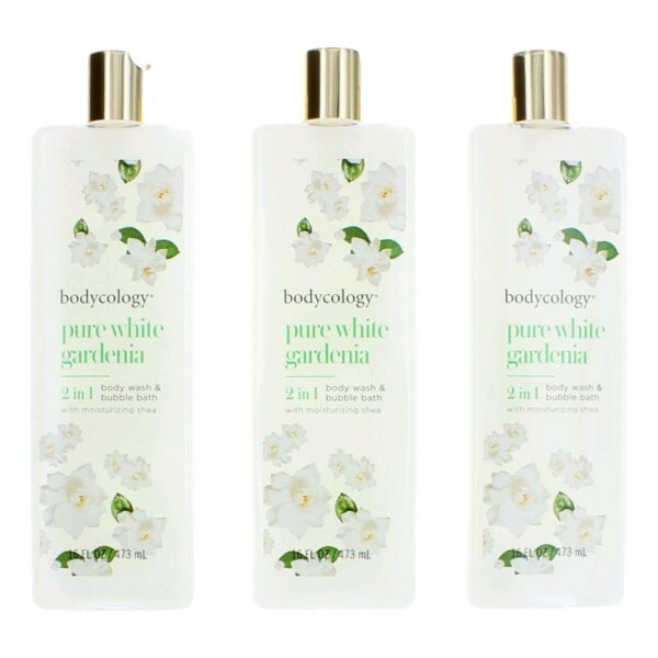 Pure White Gardenia By Bodycology 3 Pack 16oz 2 in 1 Body Wash & Bubble Bath women